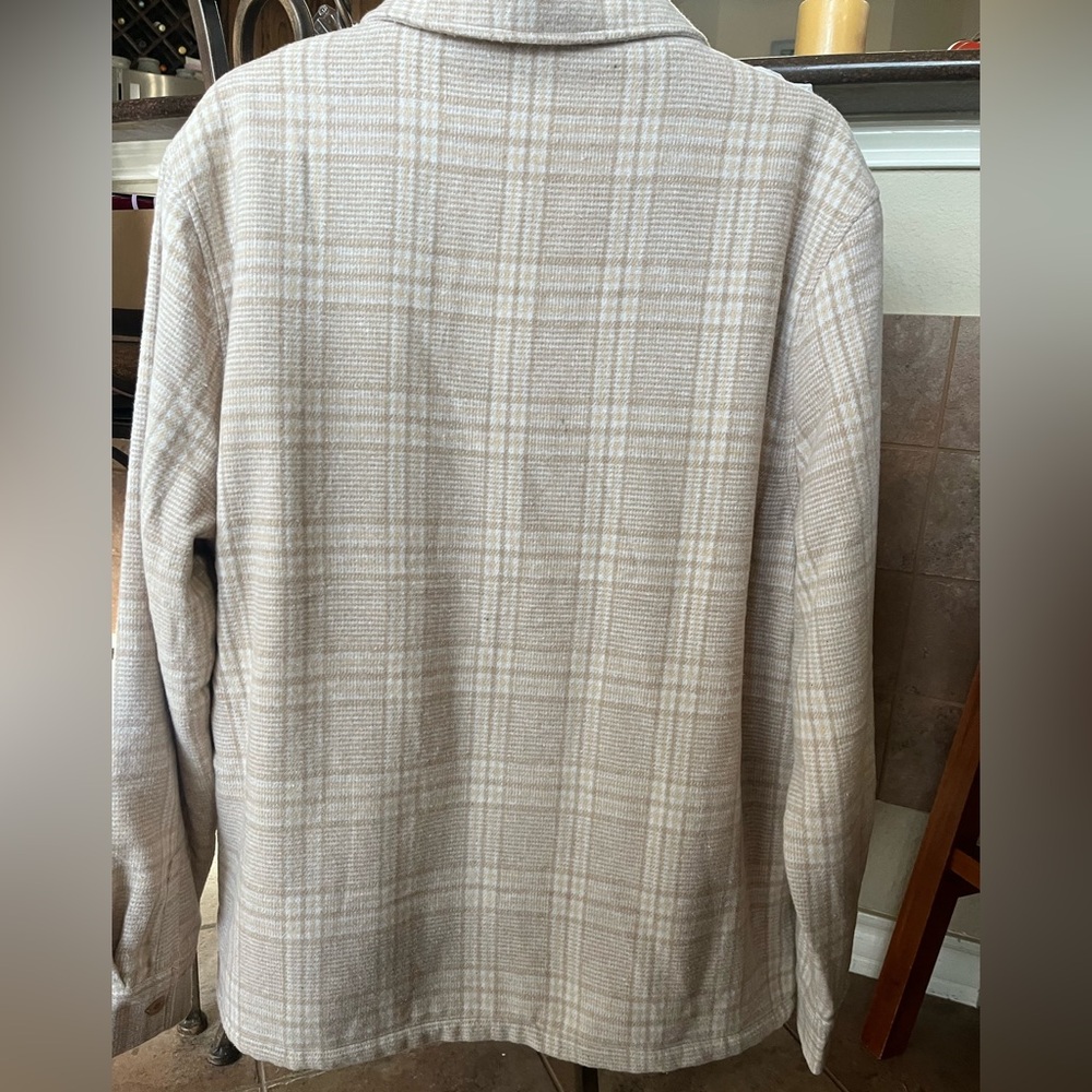 Plaid Button-Up Shirt in Beige - Picture 2 of 6